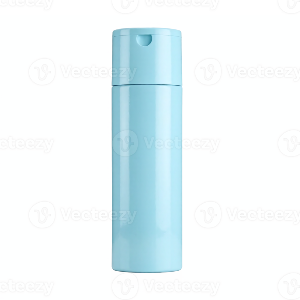 Blue Lotion Bottle with Flip Cap Transparent Background Clipping Path Cosmetic Packaging Container png