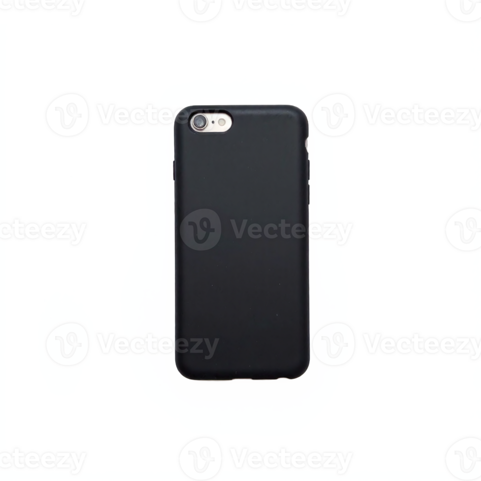 Black Smartphone Protective Case with Camera Cutout Transparent Background Clipping Path png