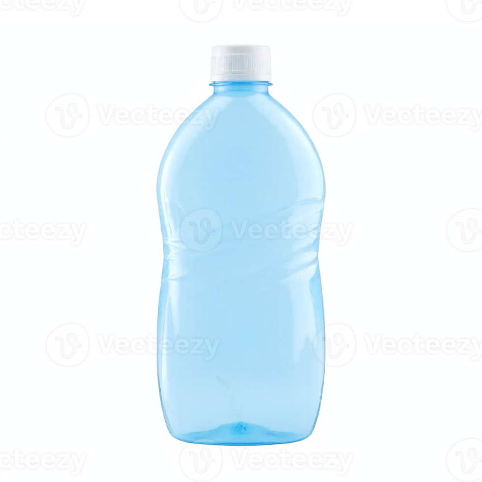 Clear Transparent Plastic Water Bottle With White Cap Isolated On Transparent Background png