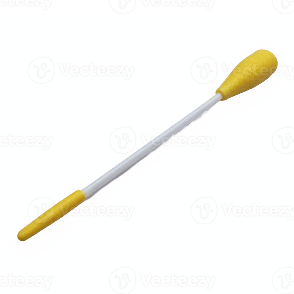 Yellow Double Ended Cotton Swab with Transparent Background and Clipping Path png
