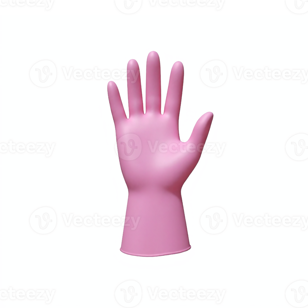 Pink Rubber Glove for Cleaning Household Tasks Hand Protection Transparent Background Clipping Path png
