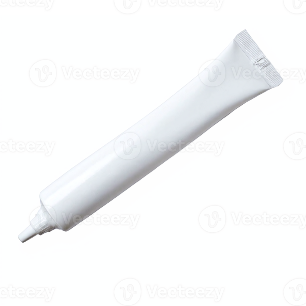 White Plastic Squeeze Tube with Twist Cap for Cream Gel or Ointment Transparent Background png