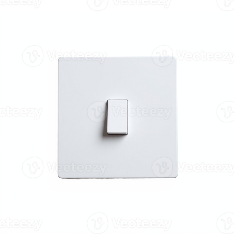 White Electrical Light Switch on Clean Transparent Background Clipping Path Included png