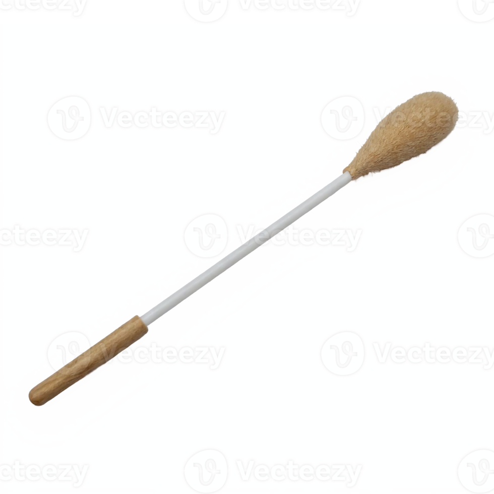Long Handle Soft Cleaning Brush with Wooden Grip and Natural Bristles Transparent Background Clipping Path png
