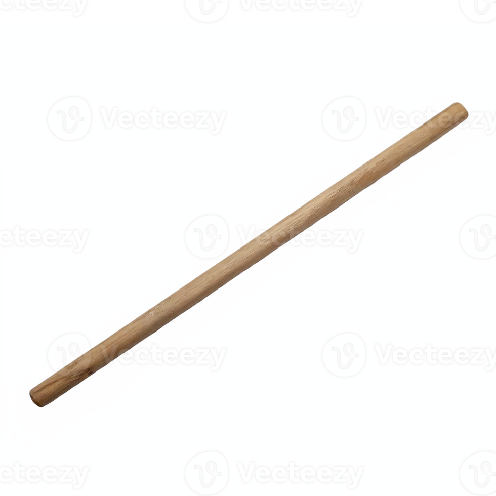 Wooden Baton Stick Instrument Long Tool Isolated Transparent Background Clipping Path png