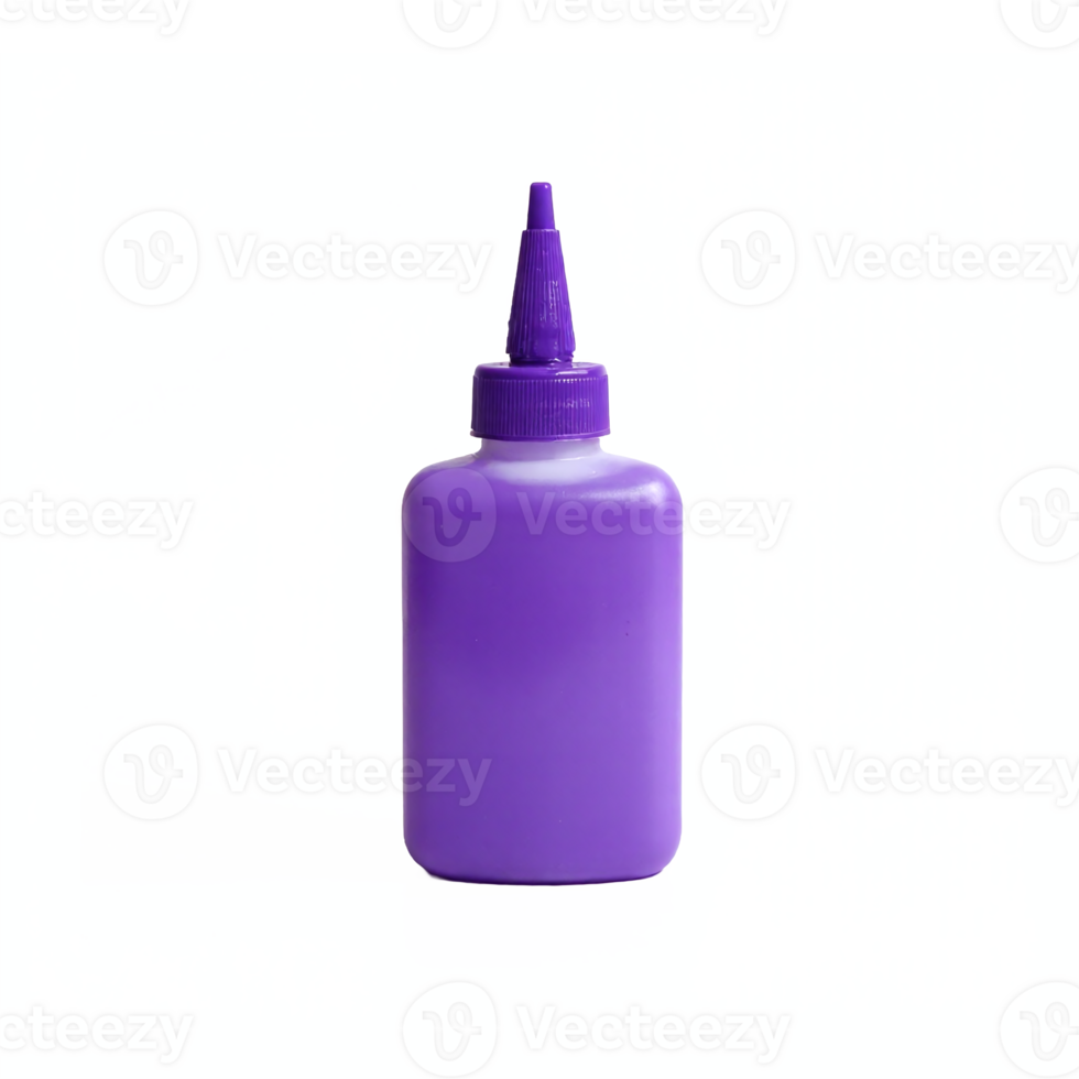 Purple Squeeze Bottle with Twist Cap Transparent Background Clipping Path for Craft Glue or Paint png