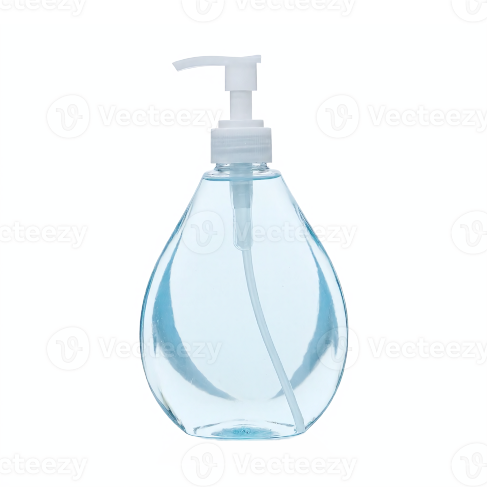 Transparent Clear Liquid Soap Dispenser Bottle with White Pump No Background Clipping Path png