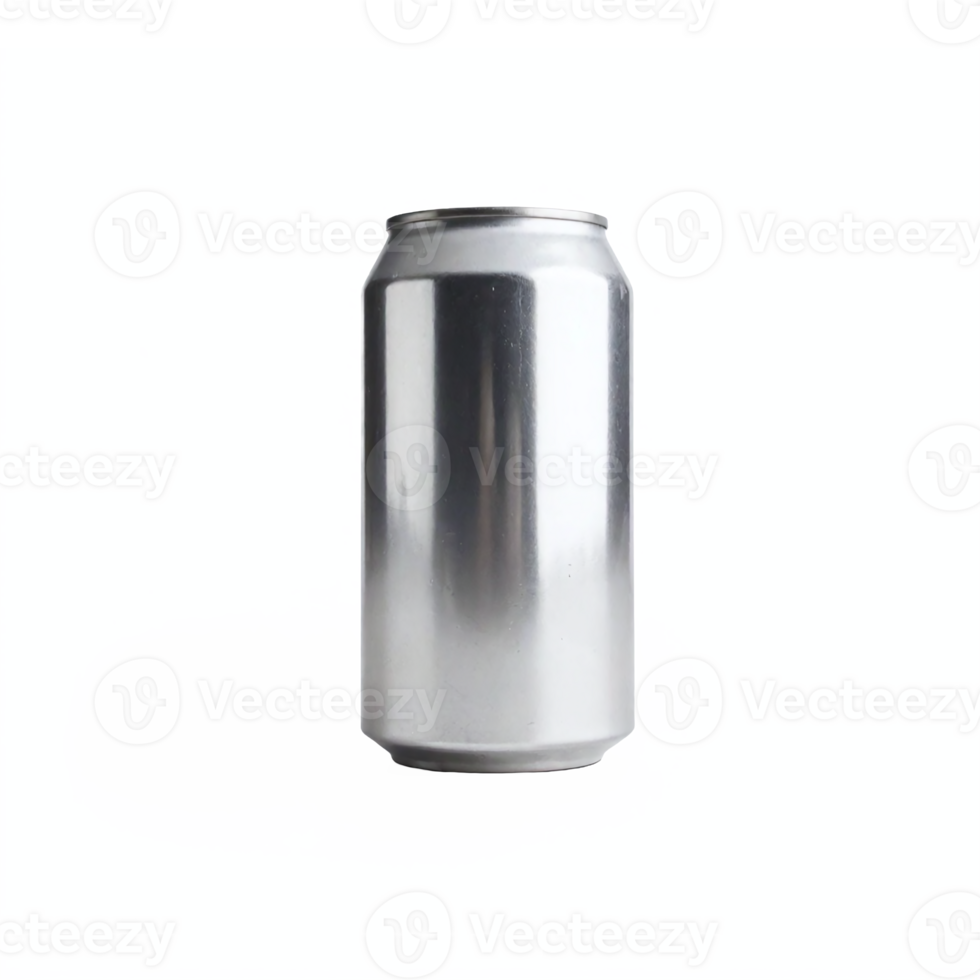Silver Aluminum Beverage Can Isolated on Transparent Background with Clipping Path png