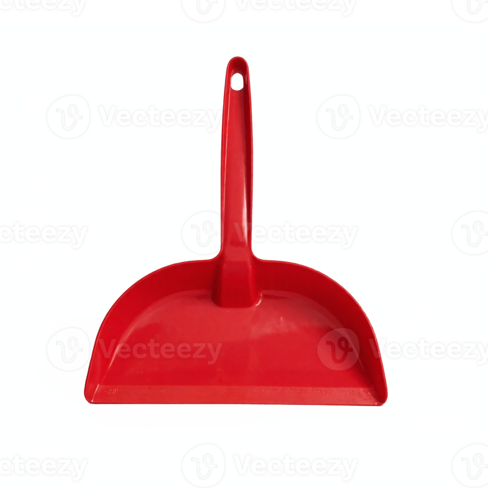 Red Dustpan Cleaning Tool Plastic Handle Household Cleaning Equipment Transparent Background png