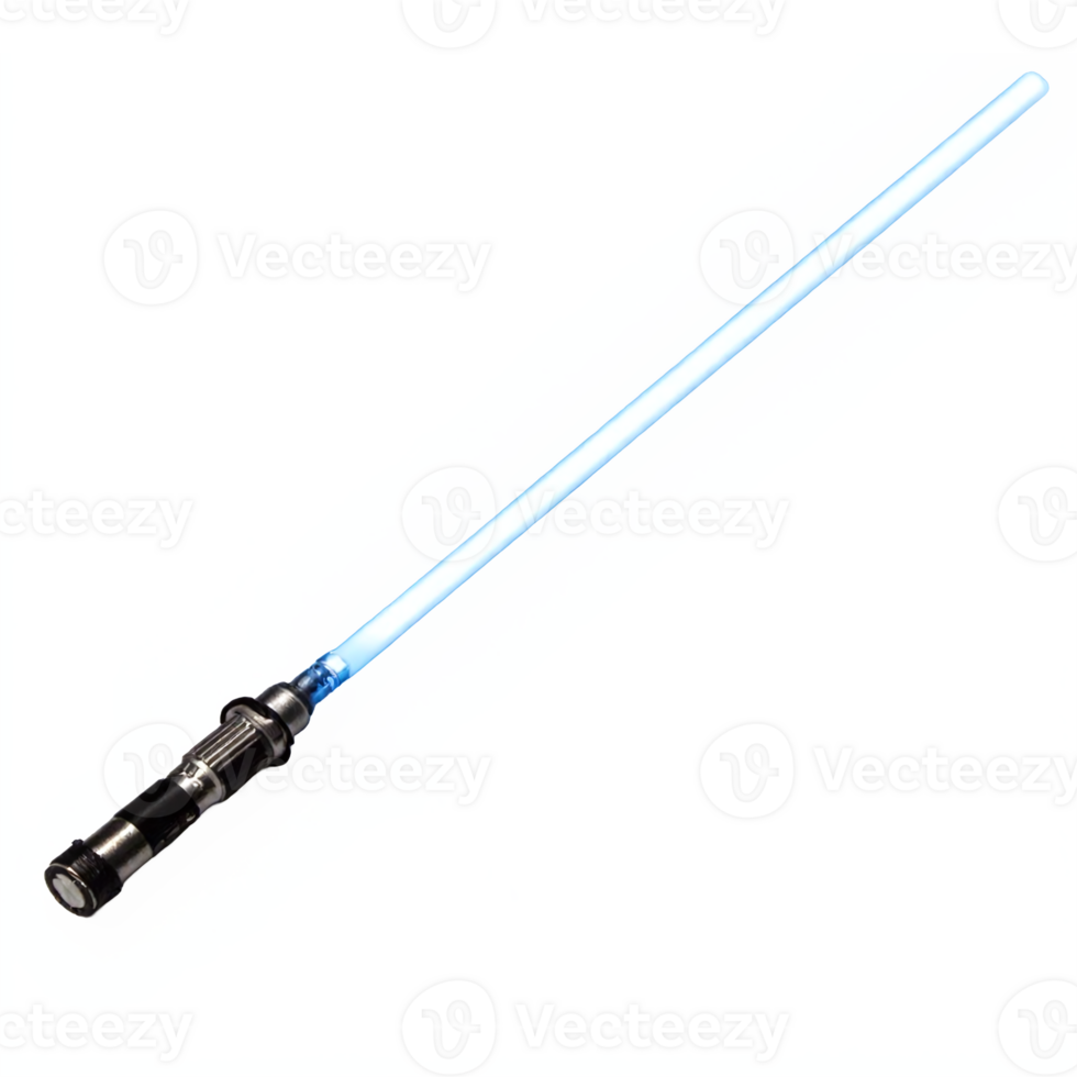 Blue Light Sword with Metallic Handle Transparent Background Clipping Path Sci Fi Weapon Illustration png