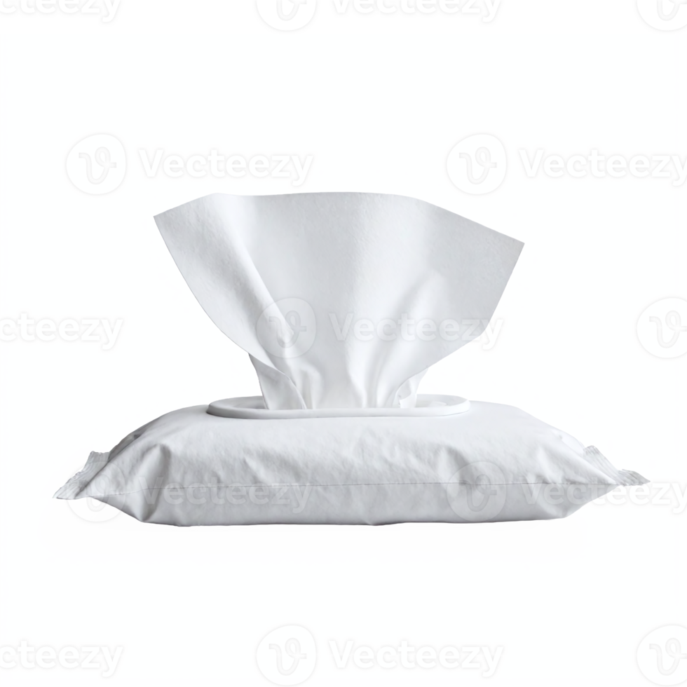 White Soft Facial Tissue Pack with Single Tissue Sheet Extended Transparent Background Clipping Path png