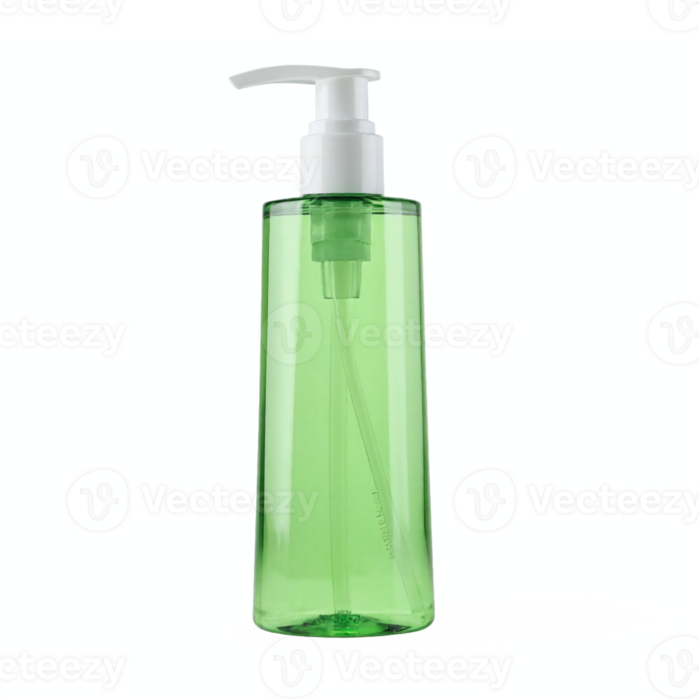 Green Transparent Soap Dispenser Bottle with White Pump No Background Clipping Path png