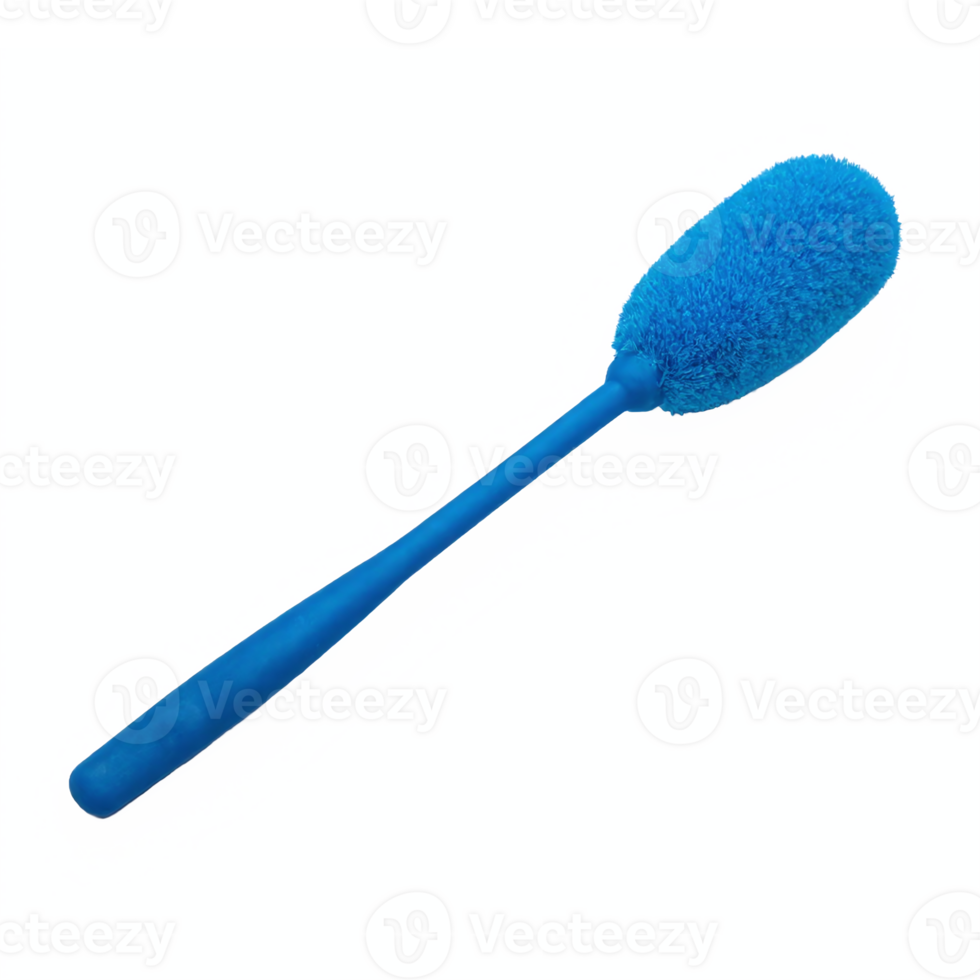 Blue Long Handle Car Cleaning Brush with Soft Bristles Transparent Background png