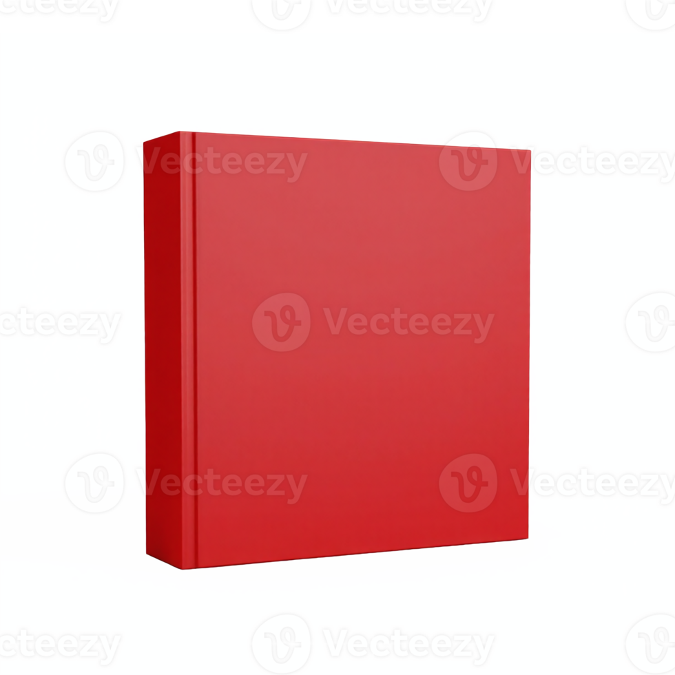 Red Hardcover Book Standing Upright on Transparent Background Clipping Path Included png