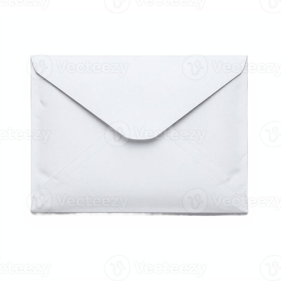 White Envelope Closed Mail Concept Isolated on Transparent Background Clipping Path png