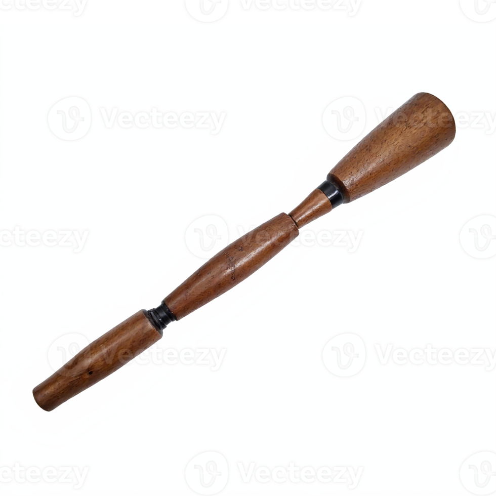 Wooden Double Ended Baton Police Self Defense Tool with Transparent Background Clipping Path png