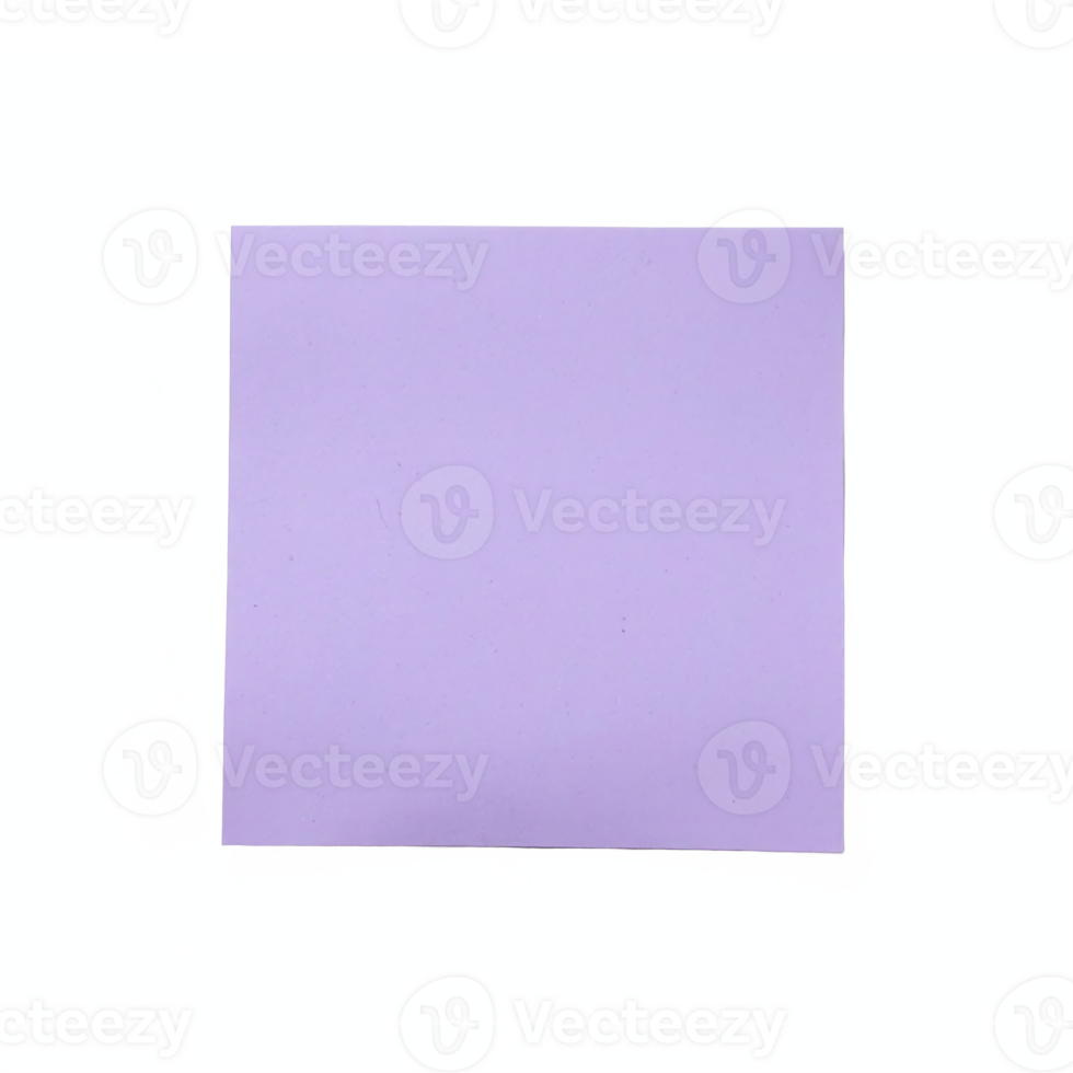 Purple Sticky Note Paper Square Transparent Background Clipping Path for Design png