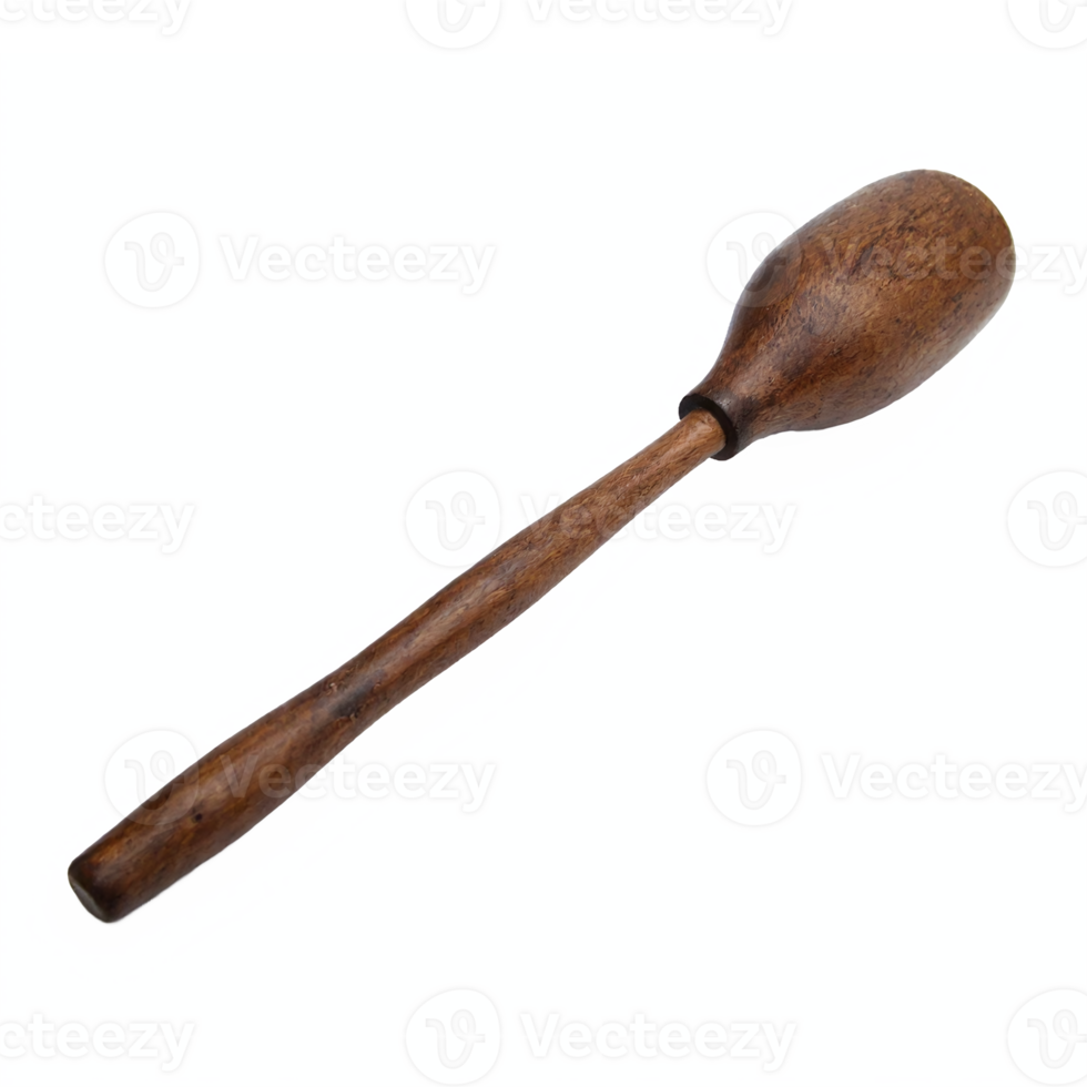 Wooden Kitchen Pestle Tool Handheld Muddler with Long Handle Transparent Background Clipping Path png