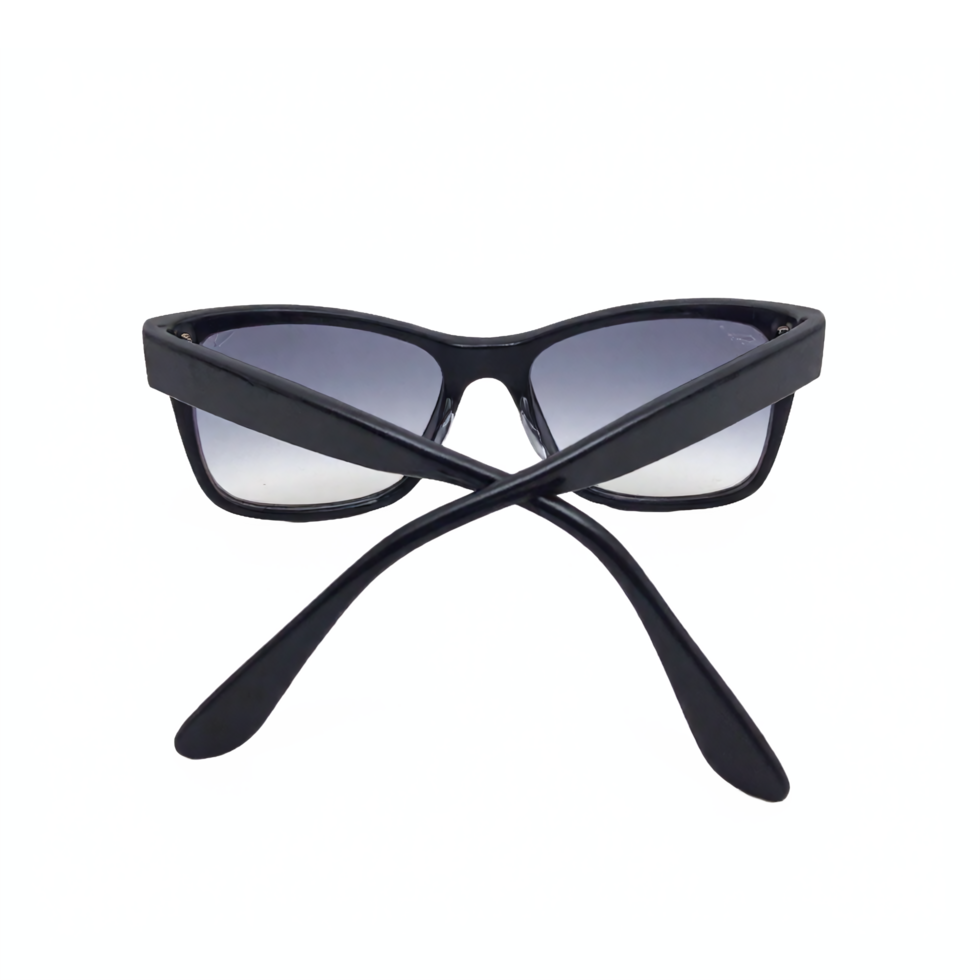 Black Sunglasses with Glossy Frames and Gradient Lenses on Transparent Background with Clipping Path png