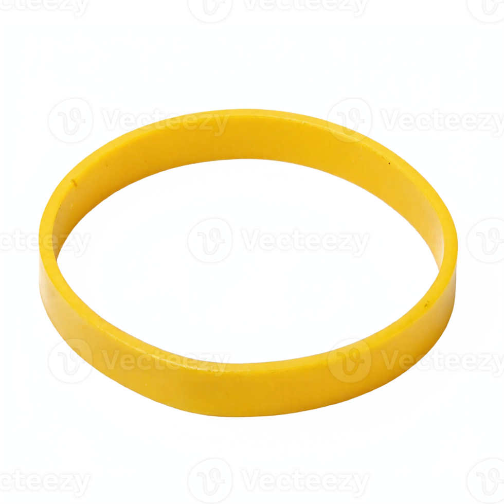 Yellow Rubber Bracelet Band with Transparent Background Clipping Path for Design Use png