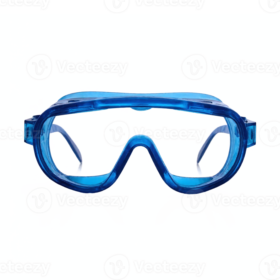 Blue Safety Goggles with Transparent Background Clipping Path Ideal for Eye Protection Use png