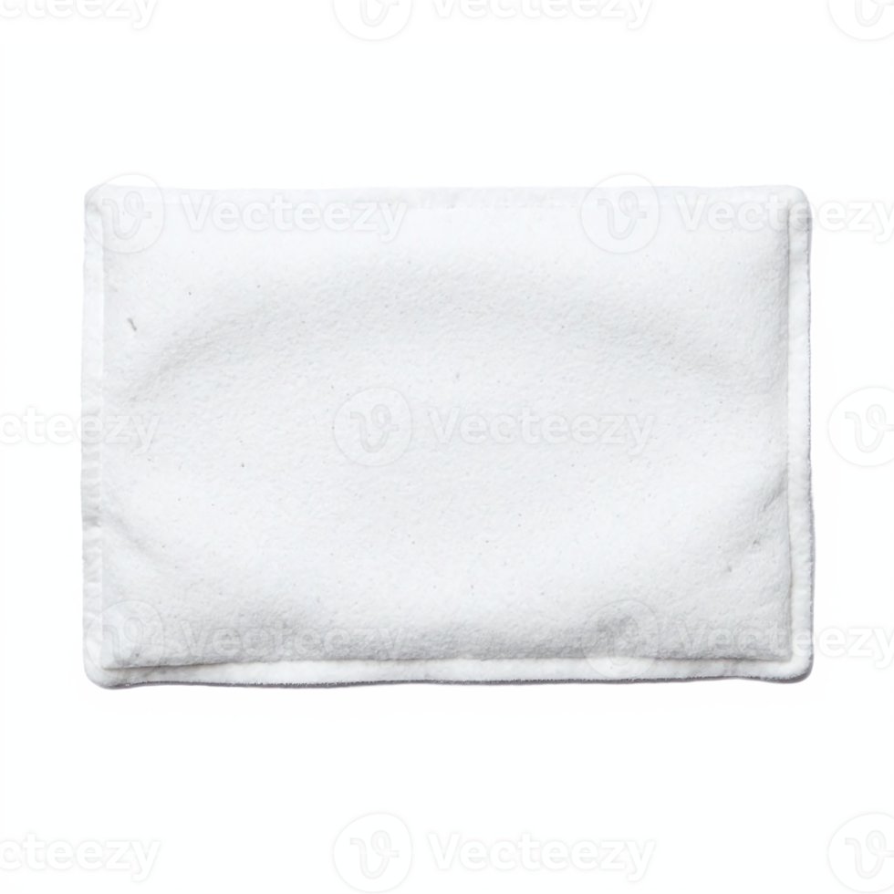 White Rectangular Heating Pad with Soft Fabric Cover Isolated on Transparent Background png