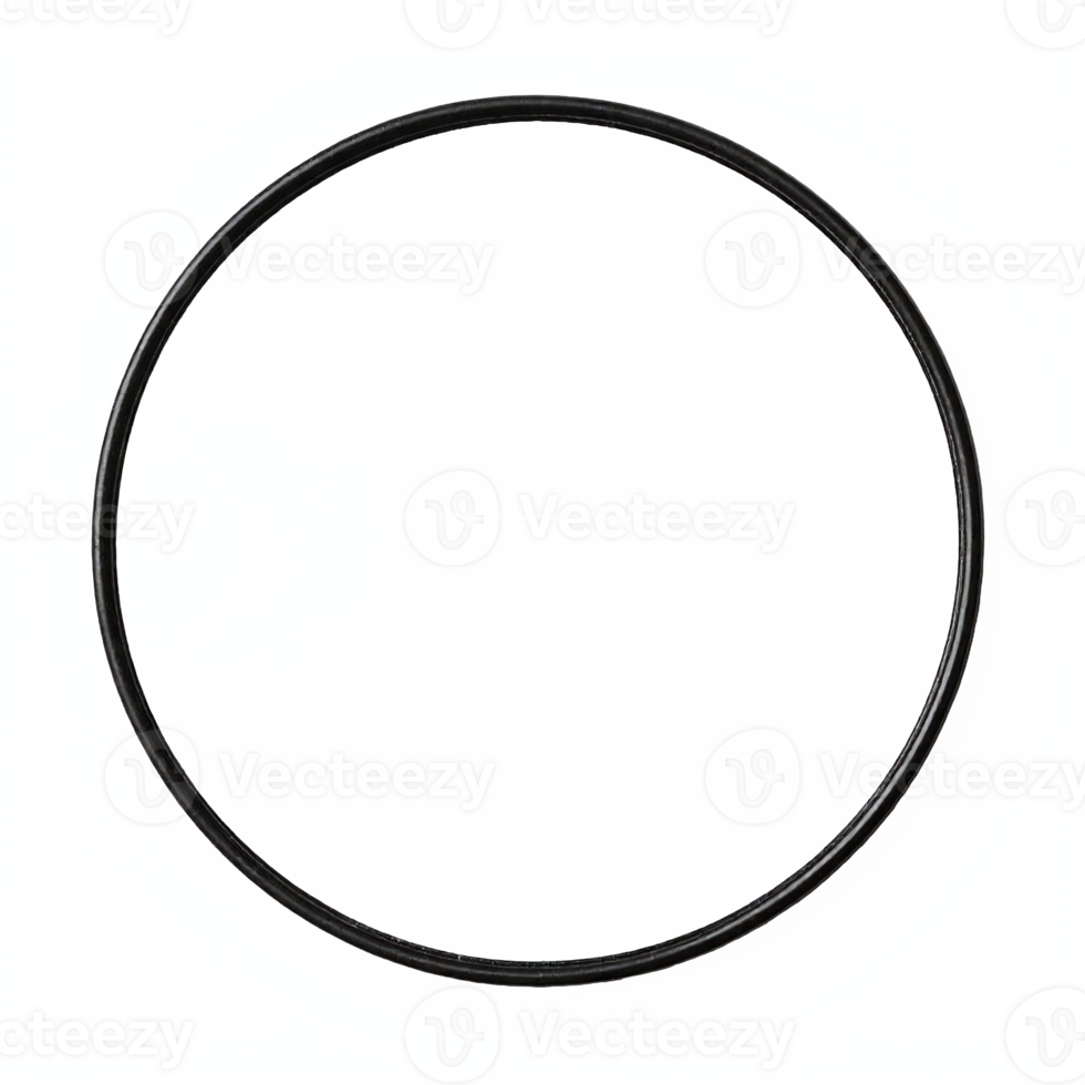 Black Circular Thin Frame with Transparent Background Clipping Path Isolated on White png