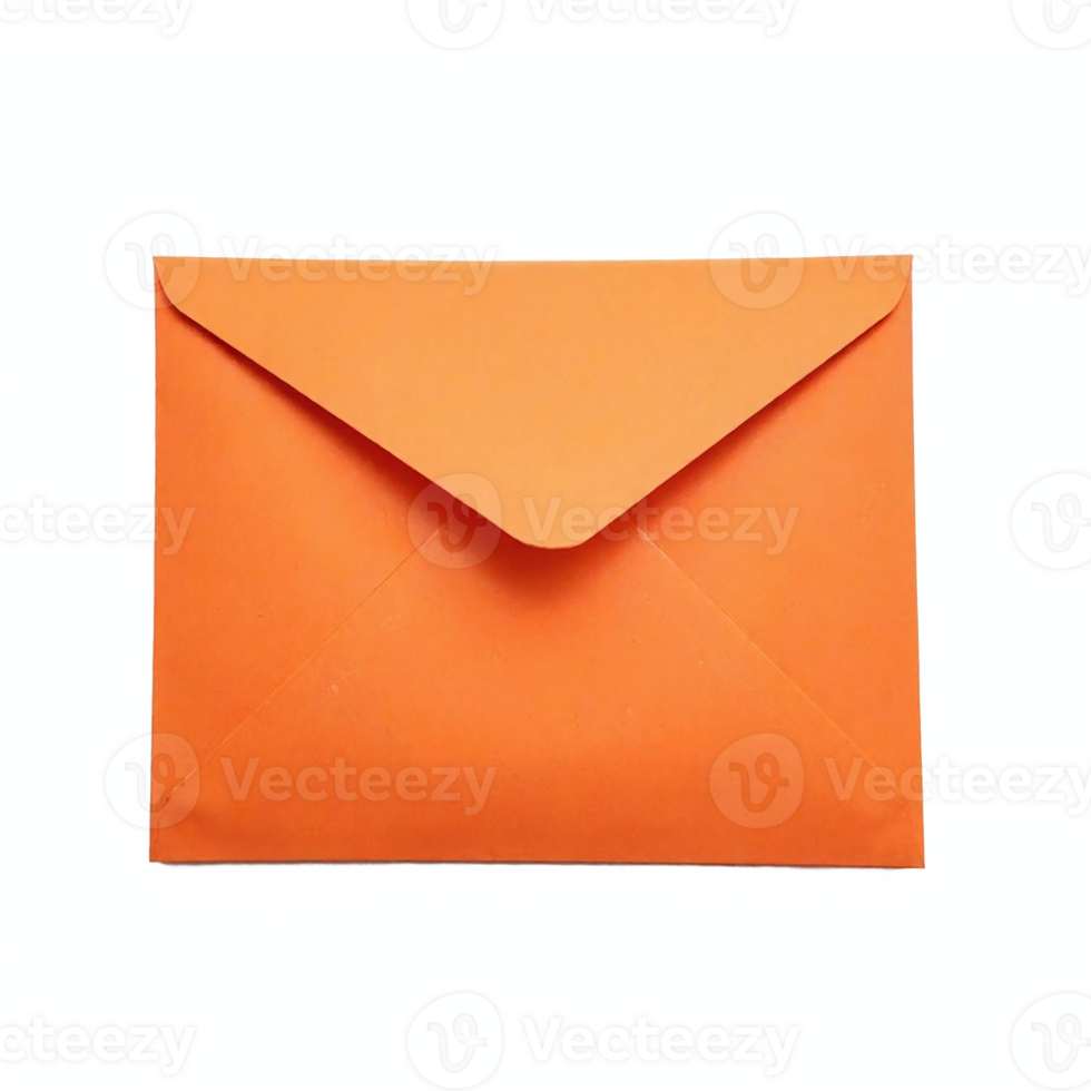 Orange Envelope Closed Mail Letter on Transparent Background Clipping Path No Background png