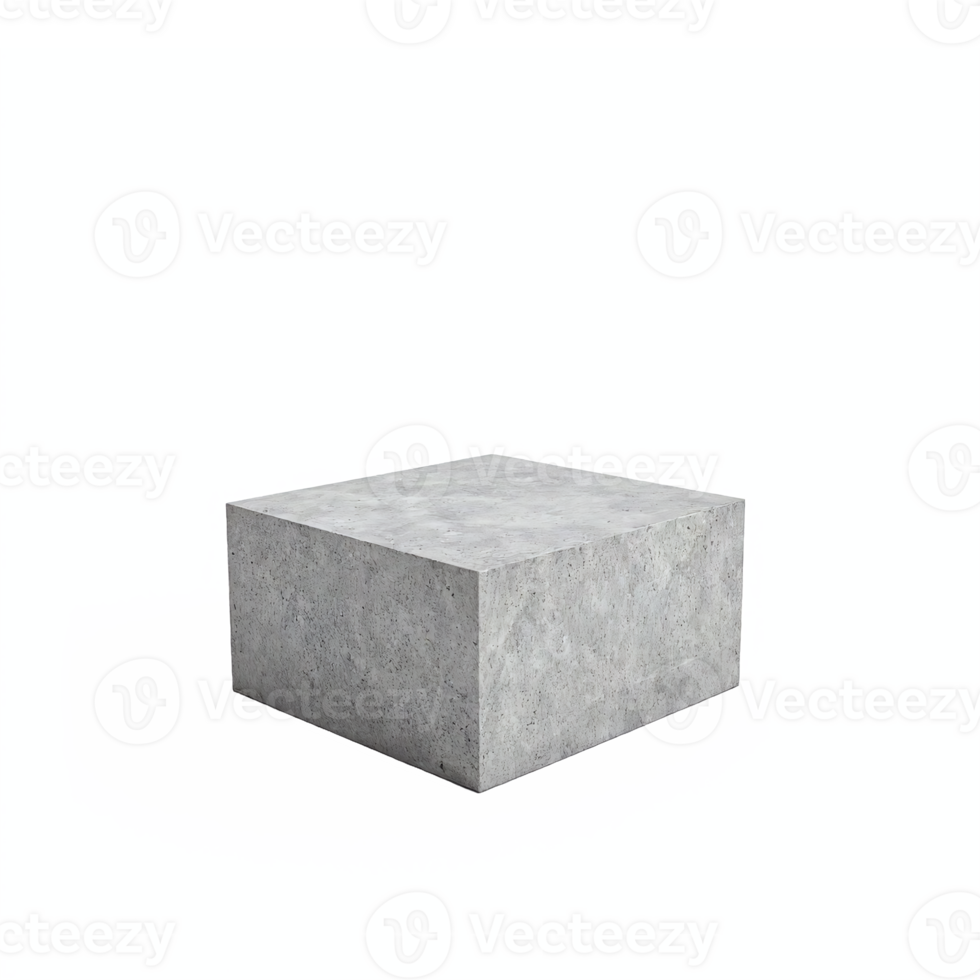 Concrete Block Solid Square Cement Stone Building Material with Transparent Background png