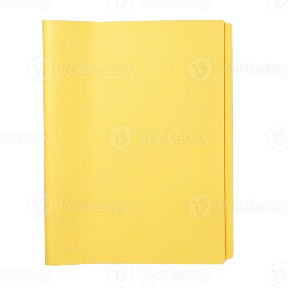 Yellow Closed Folder with Rounded Corners Isolated on Transparent Background Clipping Path png