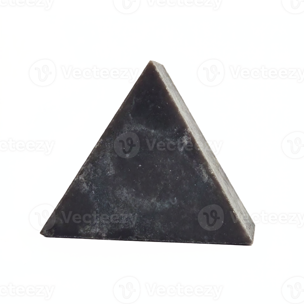 Black Charcoal Soap Triangle Shape Bar with Transparent Background Clipping Path png