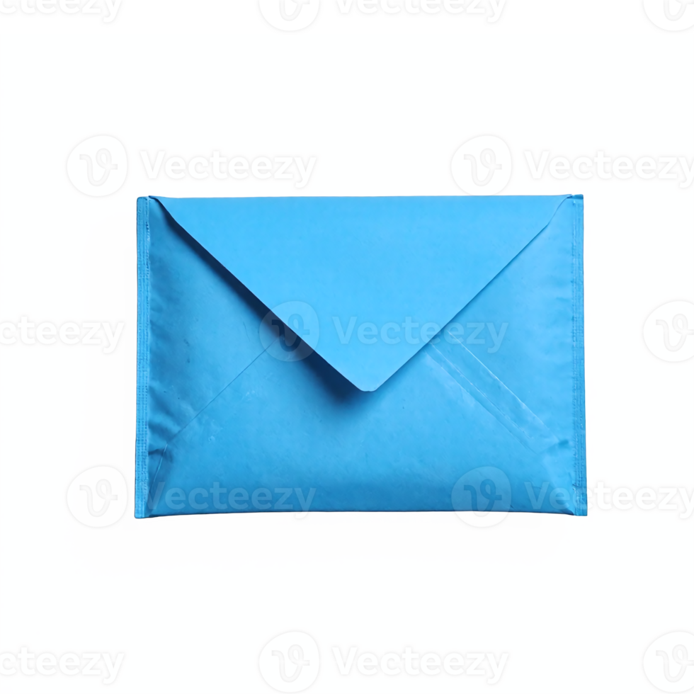 Blue Envelope Closed Letter Mail on Transparent Background with Clipping Path png