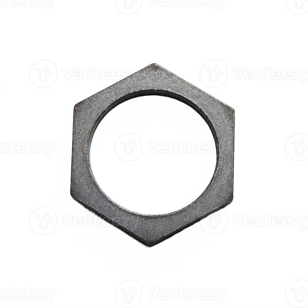 Steel Hex Nut Isolated on Transparent Background Clipping Path Metal Fastener Hardware Tool png