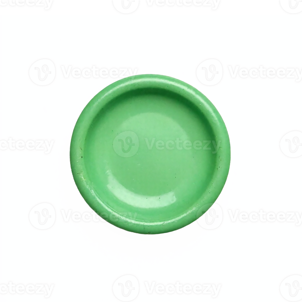 Green Blank Round Plate Isolated on Transparent Background with Clipping Path for Kitchenware Design png