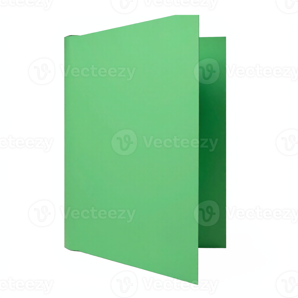 Green Open Folder Isolated on Transparent Background with Clipping Path for Graphic Design png