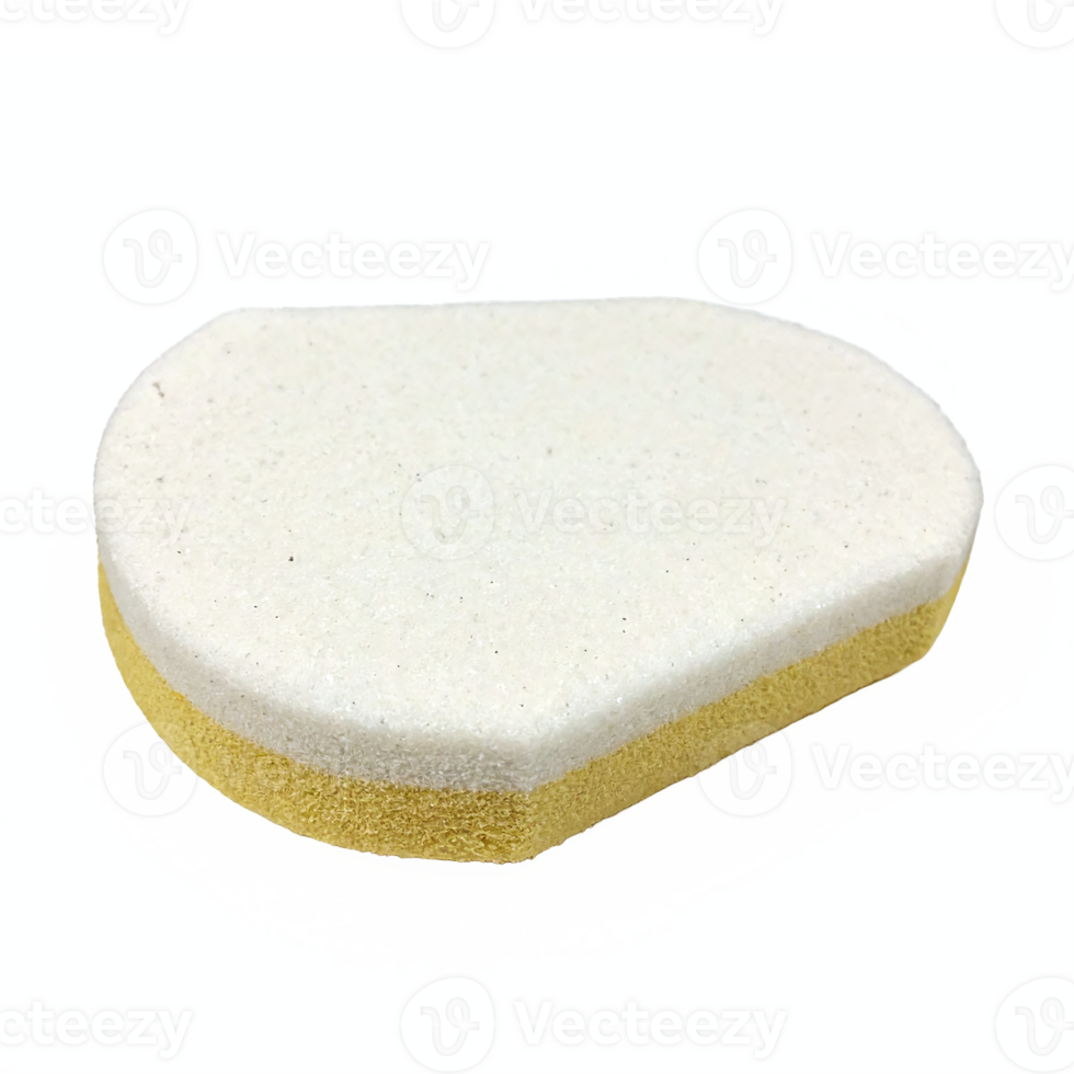 White and Yellow Cleaning Sponge with Soft and Abrasive Sides Isolated on Transparent Background png