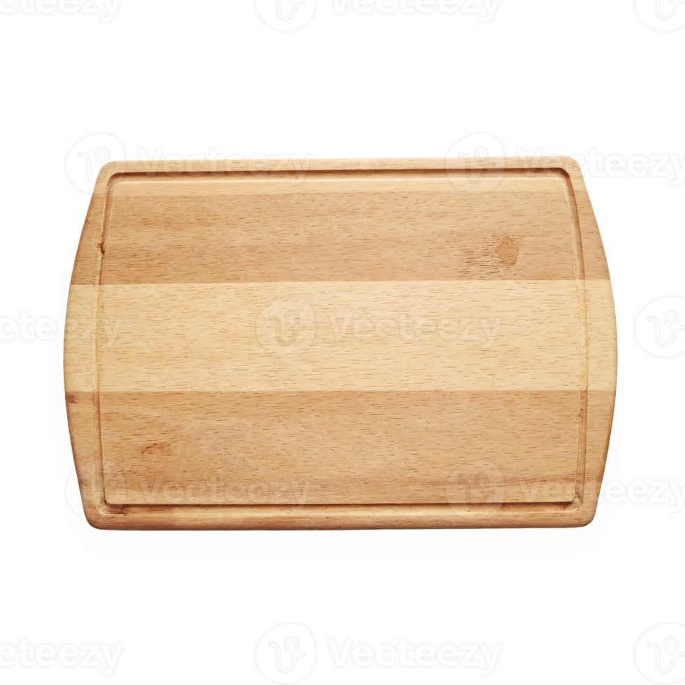 Wooden Cutting Board with Juice Groove Kitchen Chopping Block Transparent Background png