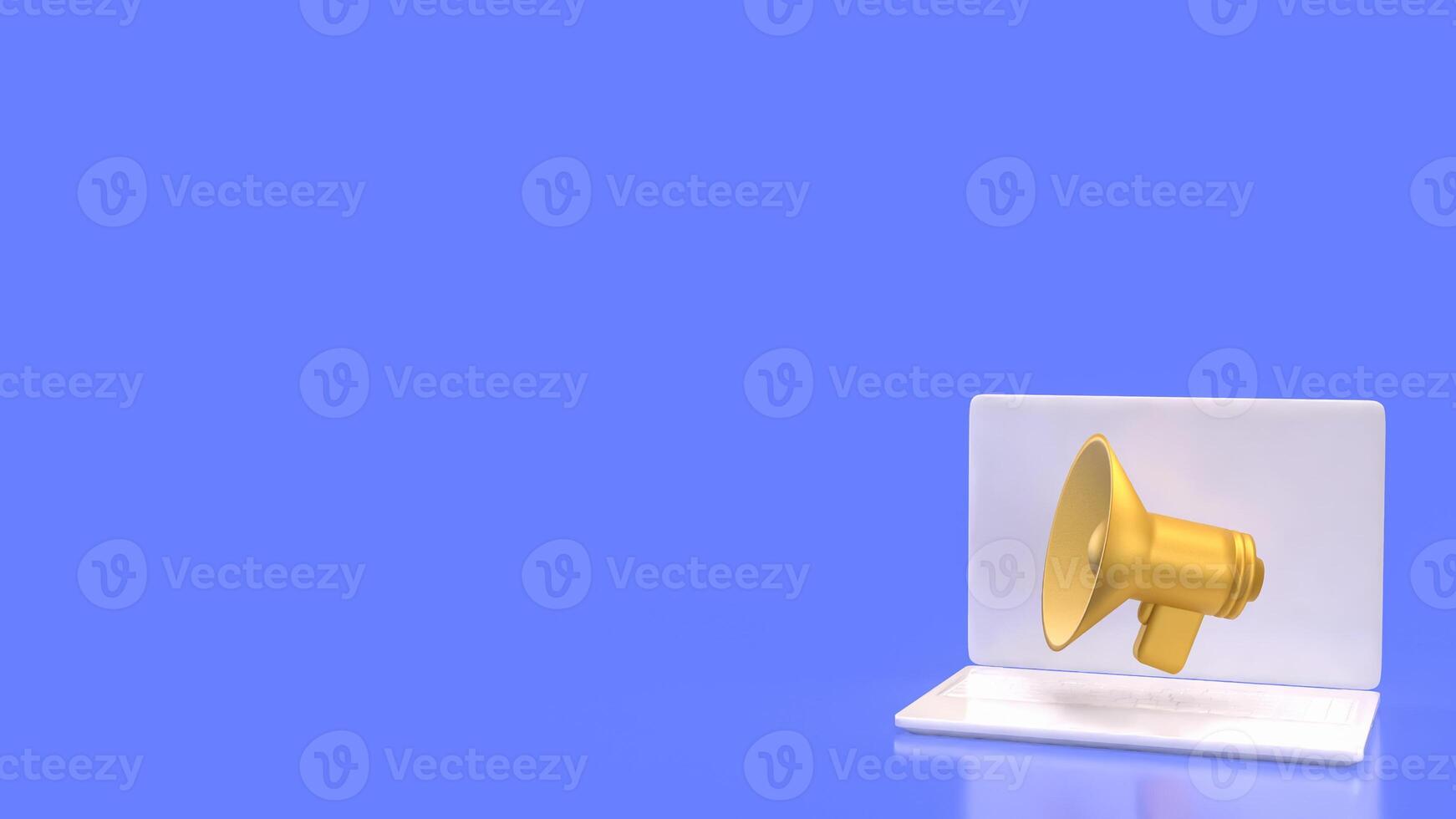 The Megaphone and microphone for Pod cast or social media 3d render. photo