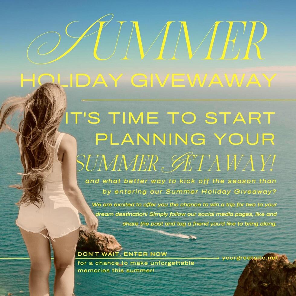 Summer Holiday Giveaway Post for Instagram template