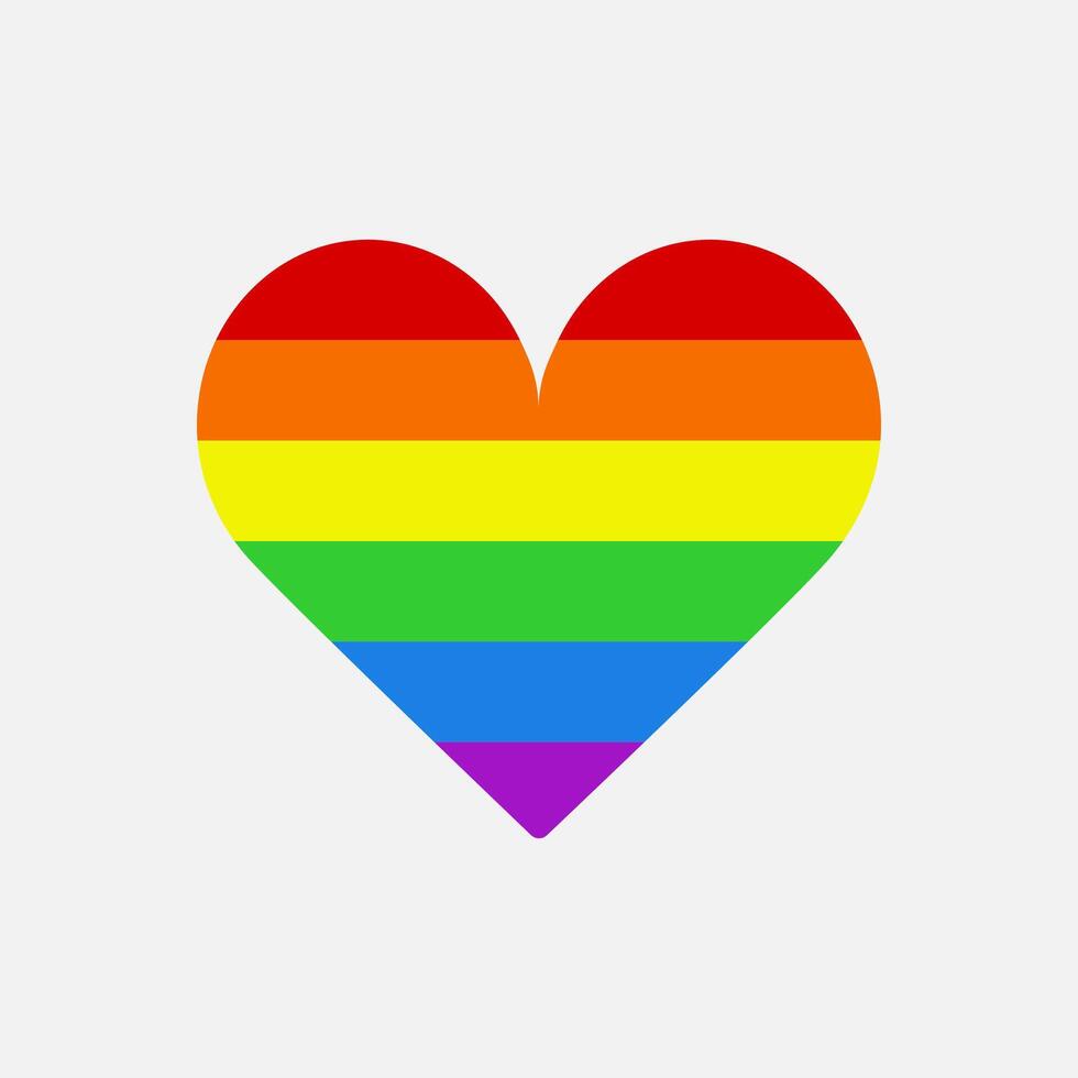 Rainbow Heart Icon, LGBTQ Pride Symbol with Vibrant Colors vector