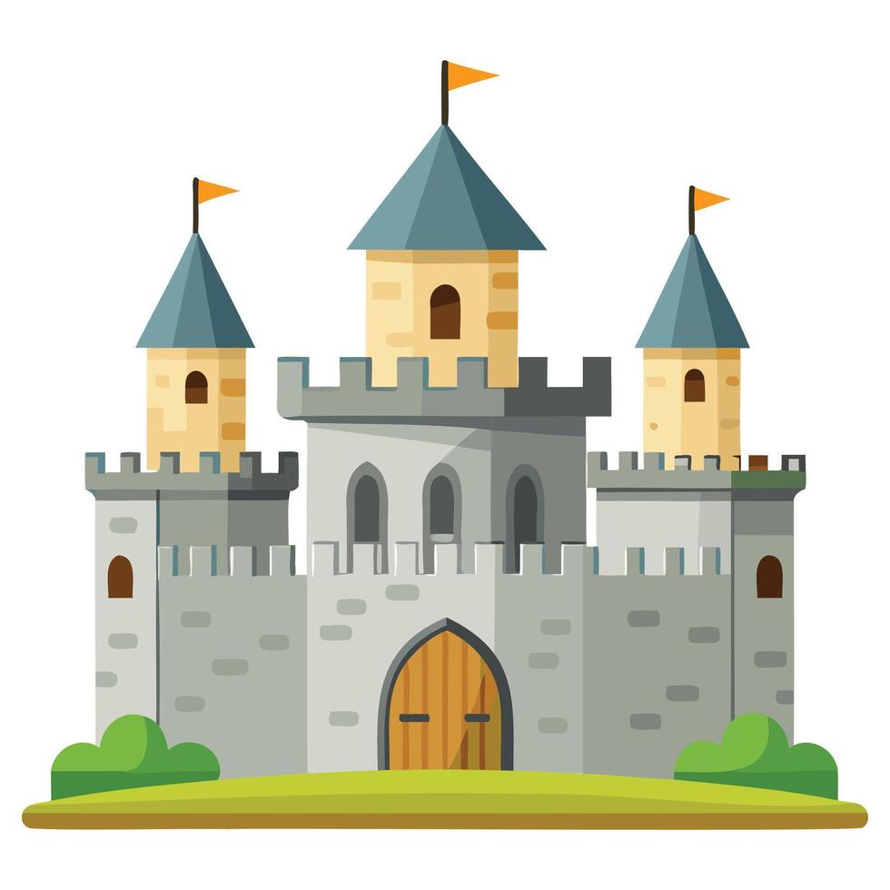 Colorful cartoon castle illustration vector