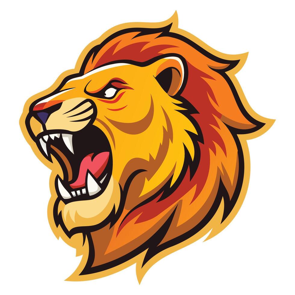Dynamic Lion Growl Imagery vector