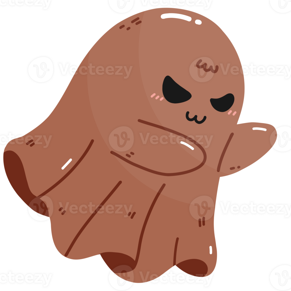 Angry Chocolate Ghost with Spooky Expression png