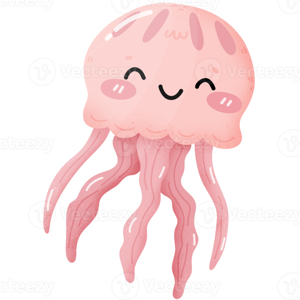 Sweet Jellyfish with Cute Expression png