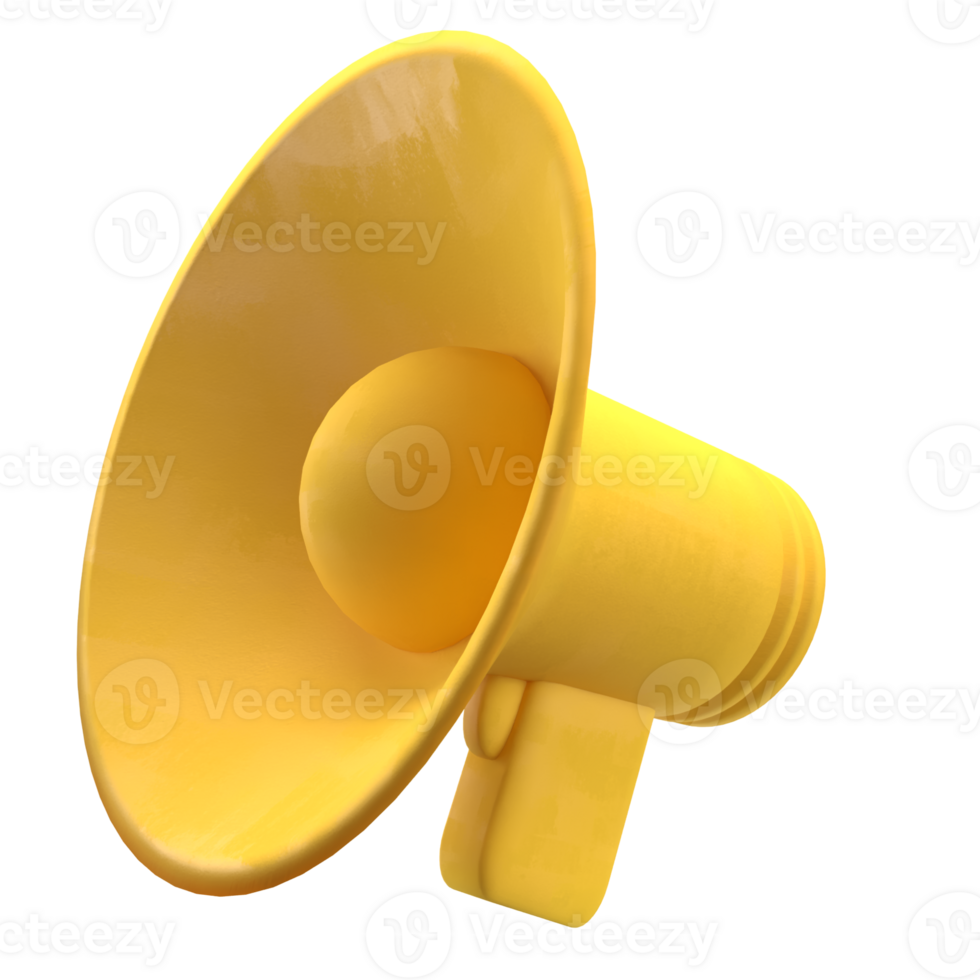 The megaphone for Pod cast or social media 3d render. png