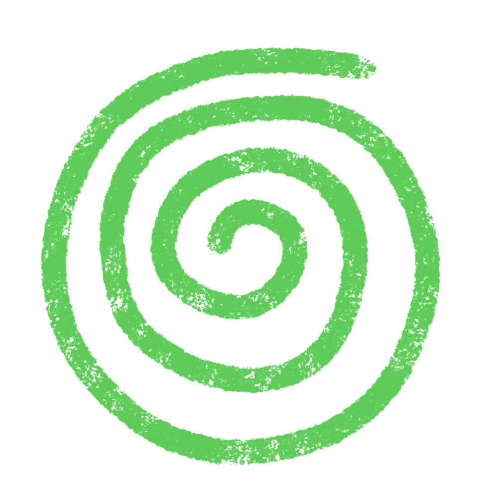 green spiral shape element png