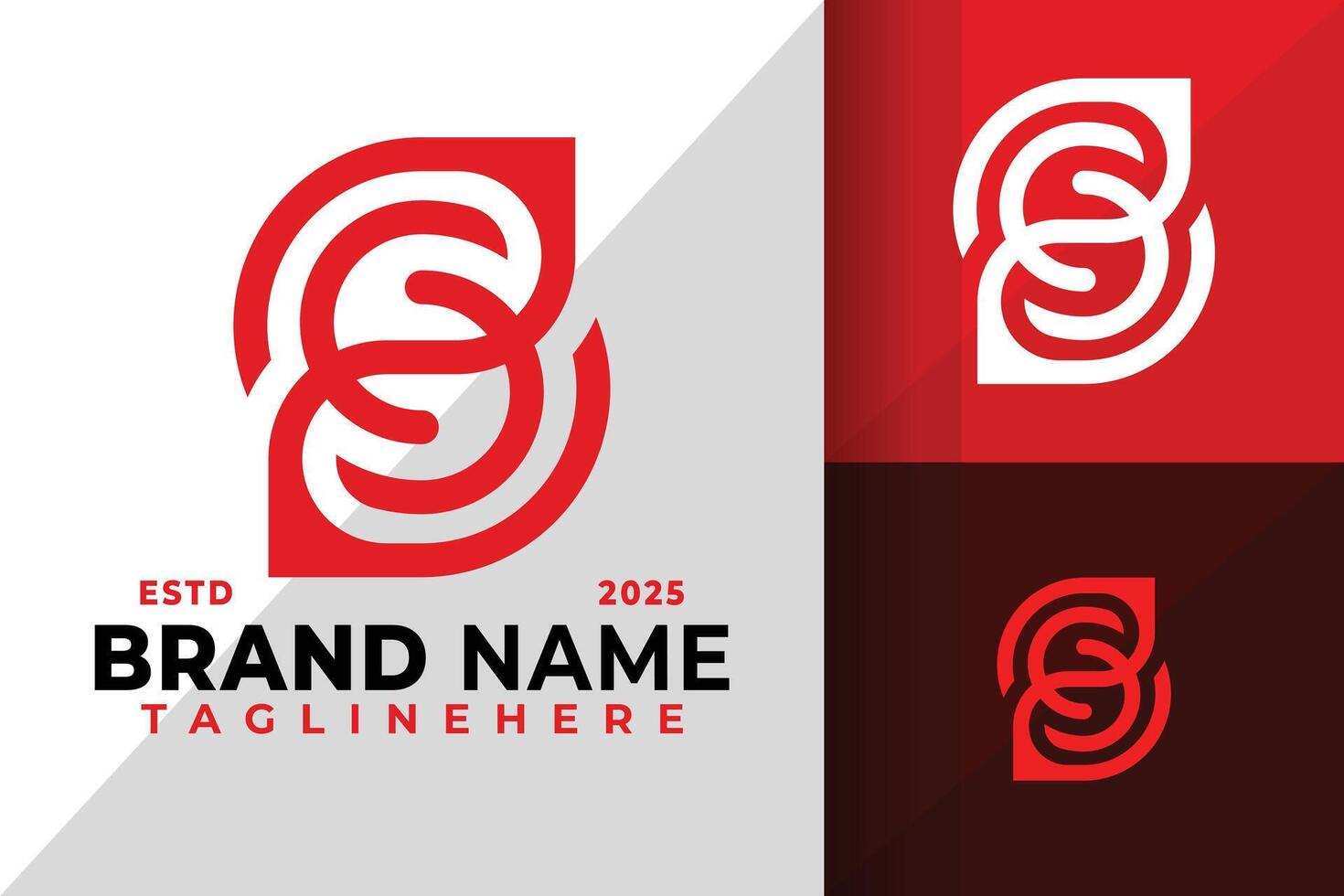 Initial Letter S Unique Logo Icon Design Illustration vector