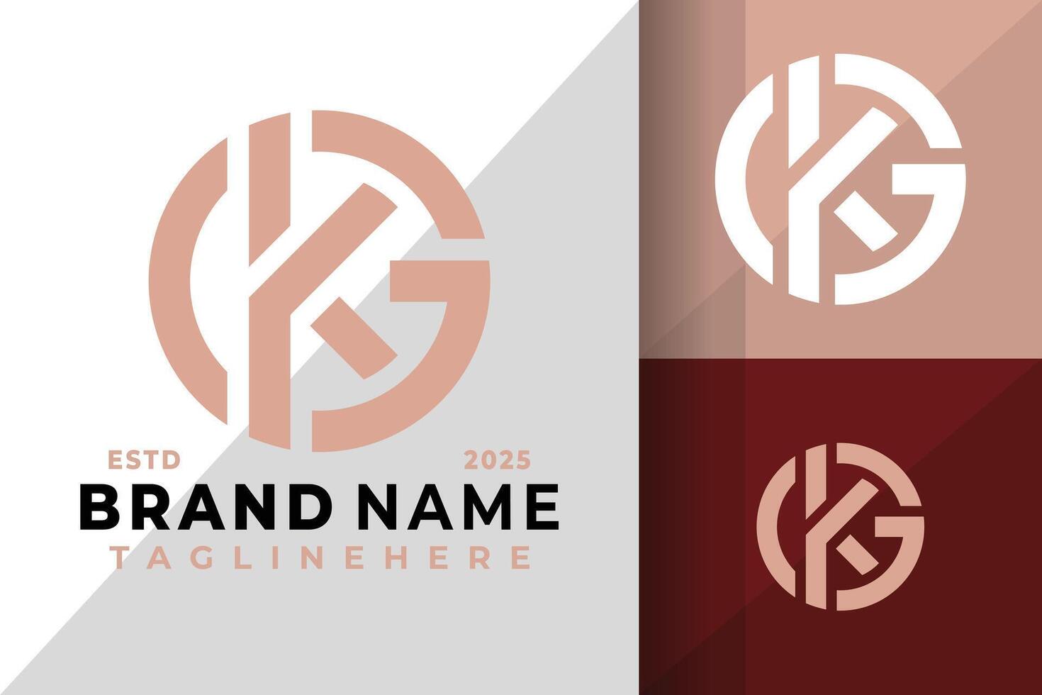 Initial Letter Gk or Kg Monogram Logo Icon Design Illustration vector