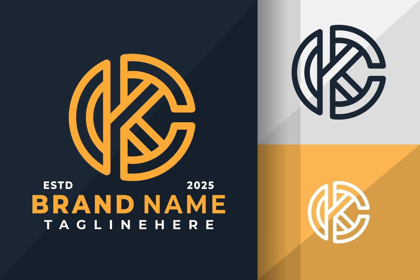 Initial Letter Ck or Kc Monogram Logo Icon Design Illustration vector