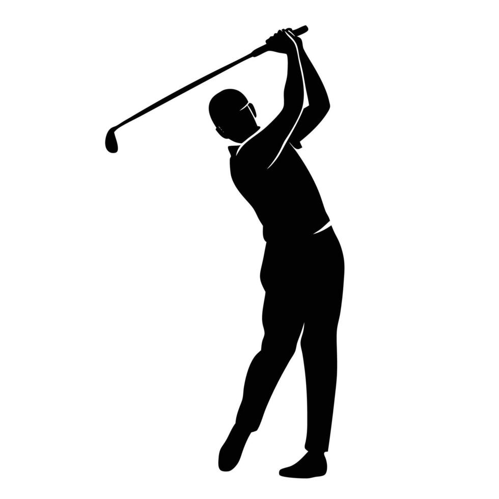 Golf player silhouette on white background vector